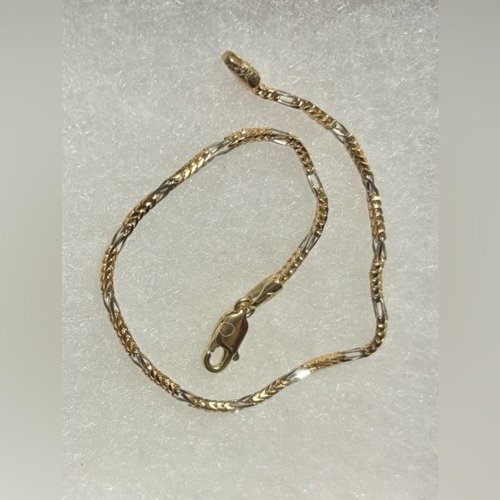 14k white and yellow gold bracelet - Picture 3 of 6